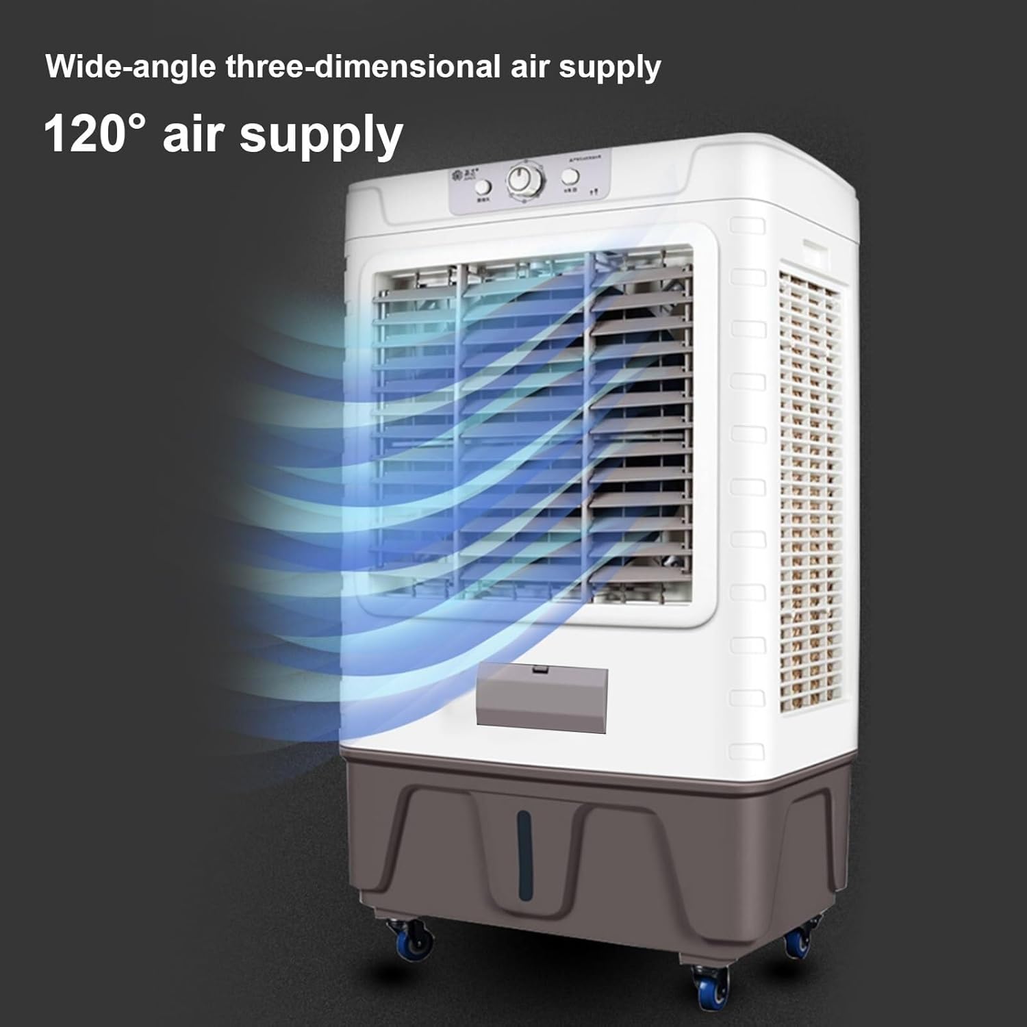 Evaporative Air Cooler, Portable 3-in-1 Air Conditioner with 120° Oscillation, 90L/24 Gal Water Tank, 3 Speeds for Indoor & Outdoor Use