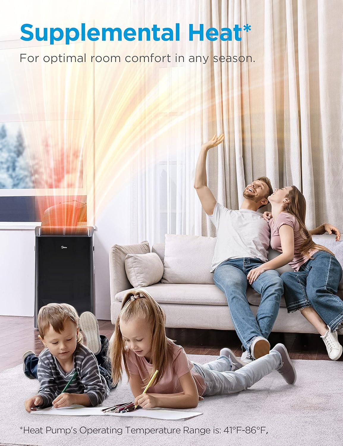 Midea Duo 14K & 12K BTU Ultra Quiet Smart HE Inverter Portable Air Conditioners with Heat, Compatible with Alexa & Google Assistant