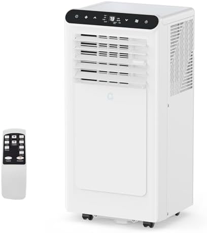 10,000 BTUs Portable Air Conditioner, 3-In-1 Portable Ac Unit with Fan & Dehumidifier, Room Air Conditioner Cools Up to 450 Sq.Ft, Standing AC Unit with Remote Control & 24H Timer, for Home, Office