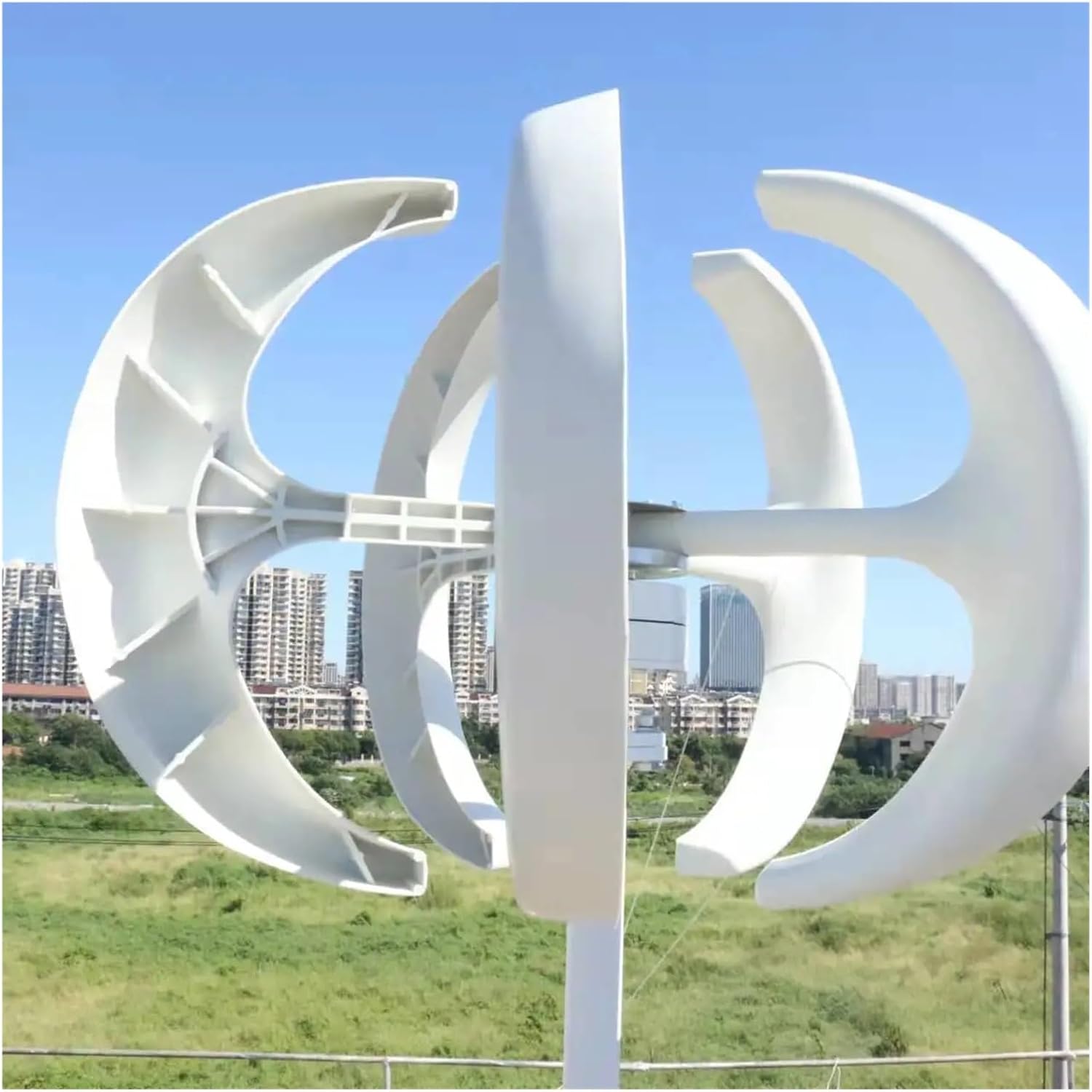 Wind Turbines, 8000W Vertical Axis Wind Turbine 12V 24V 48V Windmill Motor Quick Start Home Farm Hybrid Street Light(White,12V)