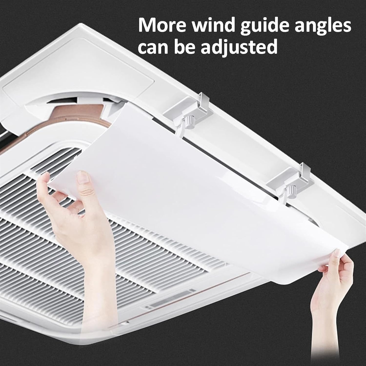 Air conditioning deflector 4PCS Air Conditioner Deflectors for Ceiling Central Air Conditioning Lightweight Plastic Angle Adjustable Prevent The Cold Air from Blowing Straight