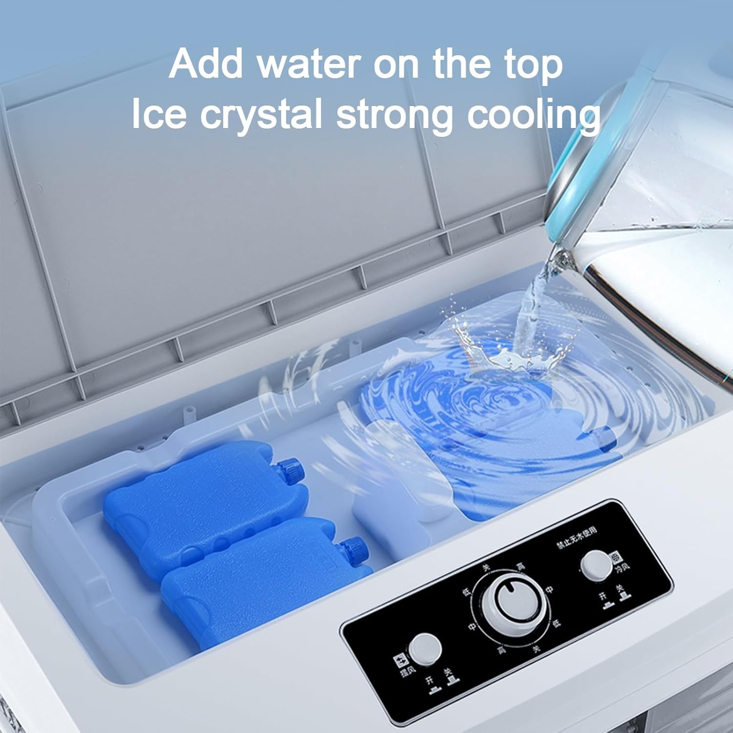 Swamp Cooler Air Conditioner, Evaporative Air Cooler w Large Capacity Water Tank, 4 Ice Box, Portable Air Conditioner with 3 Speeds for Backyard, Garage, Patio, Indoor(51x38x100cm(20x15x39.5in))