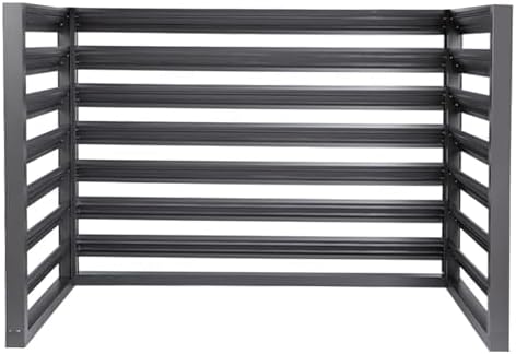 Heavy Duty Privacy Screen Fence Outdoor Air Conditioner Cover Aluminum Alloy Space Divider Trash Can Enclosure Hid Air Conditioning Rack Flower Stand Protective Grilles For Pool Pumps(Black no top,110