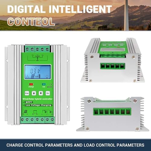 3000W Wind Solar Hybrid Charge Controller, MPPT Boost Regulator for 12V/24V/48V Off-Grid Systems, Ideal for Wind Turbines & Solar Panels, Efficient Battery Charging Solution