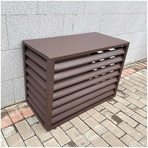 Air Conditioner Cover For Outside Unit Aluminum Air Conditioner Fence Screen Rack Air Conditioner Flower Stand For Garden Patio Waterproof Brown White Grey (Color : Brown, Size : 1