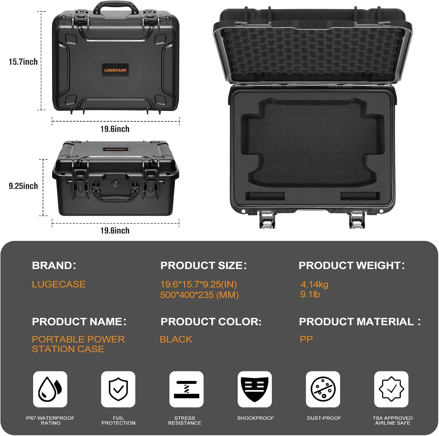 Hard Case for Anker Solix C1000 - Portable Solar Generator Hard Shell Case: Waterproof Travel Carrying Storage Box for Anker Power Bank Solix C1000 Power Bank Station: for Camper & Adventurer & Travel
