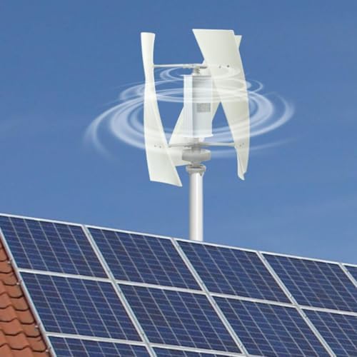 Kang 12000W Low Noise Vertical Wind Turbine Generator for Home Use, 12V/24V/48V/220V with Controller, Ideal for Courtyard & Garden Lighting, White Finish