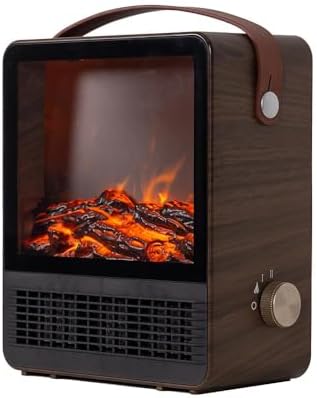 Hearth Brands Electric Fireplace Portable Space Heater with 3D Flame Effect | 1500W | Adjustable Thermostat Dial | Overheat Sensor with Auto Shut-Off | Ideal for Home, Office, Bedroom, Tabletop