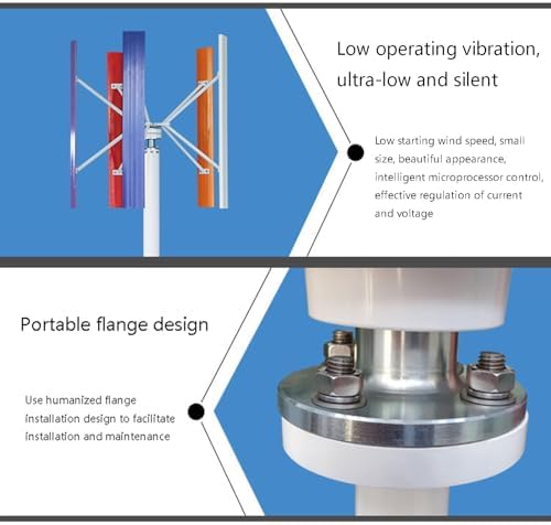 High Power 2KW Vertical Axis Wind Turbine - Magnetic Levitation Design for 12V/24V Commercial & Household Use - Multi-Colored, Efficient Renewable Energy Solution