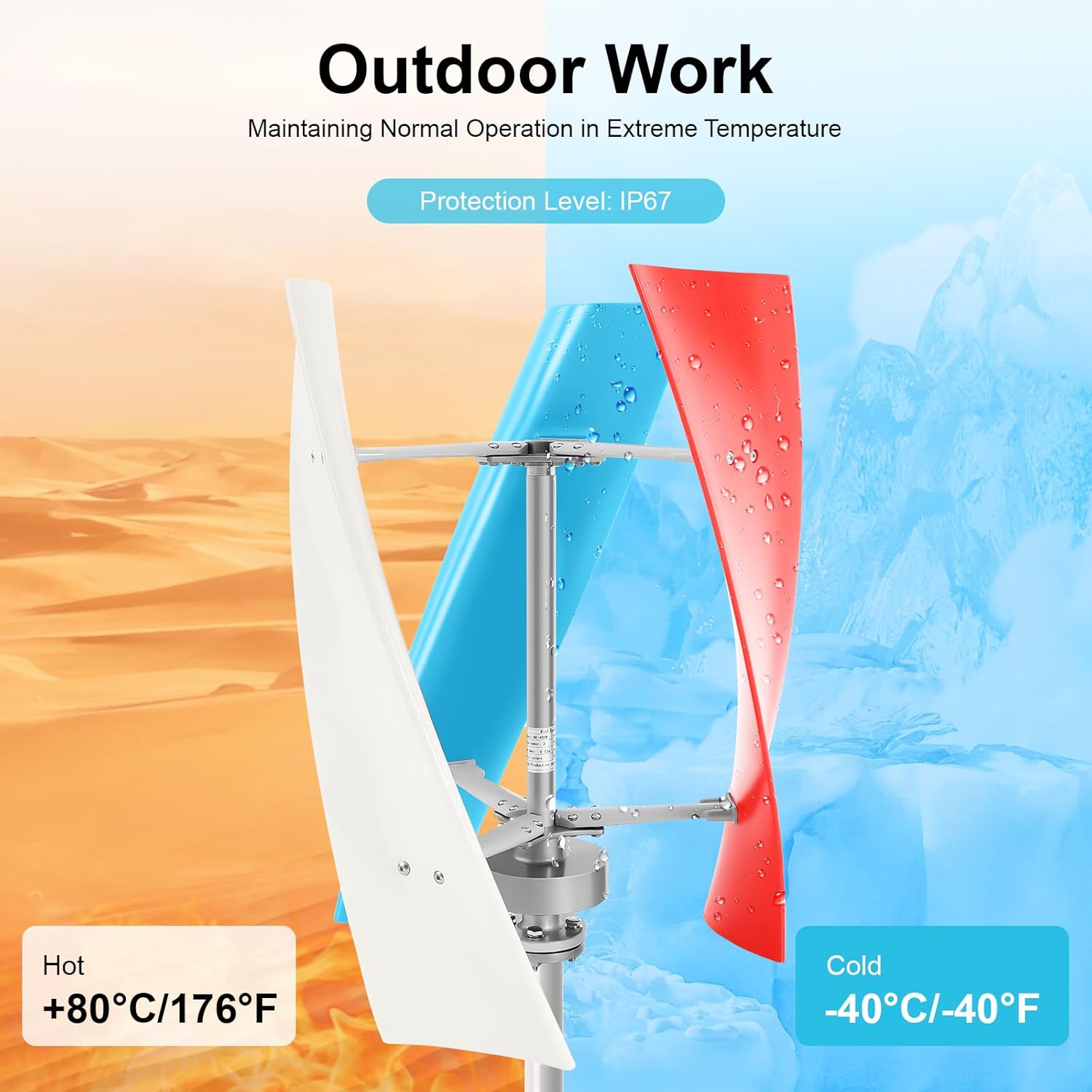 3-Blade Wind Turbine Generator, Vertical Wind Turbine Generator Automatic Home Windmill Kit with Controller, 300RPM Home Wind Turbine System Wind Power Equipment for Boats, Gazebos, Chalets
