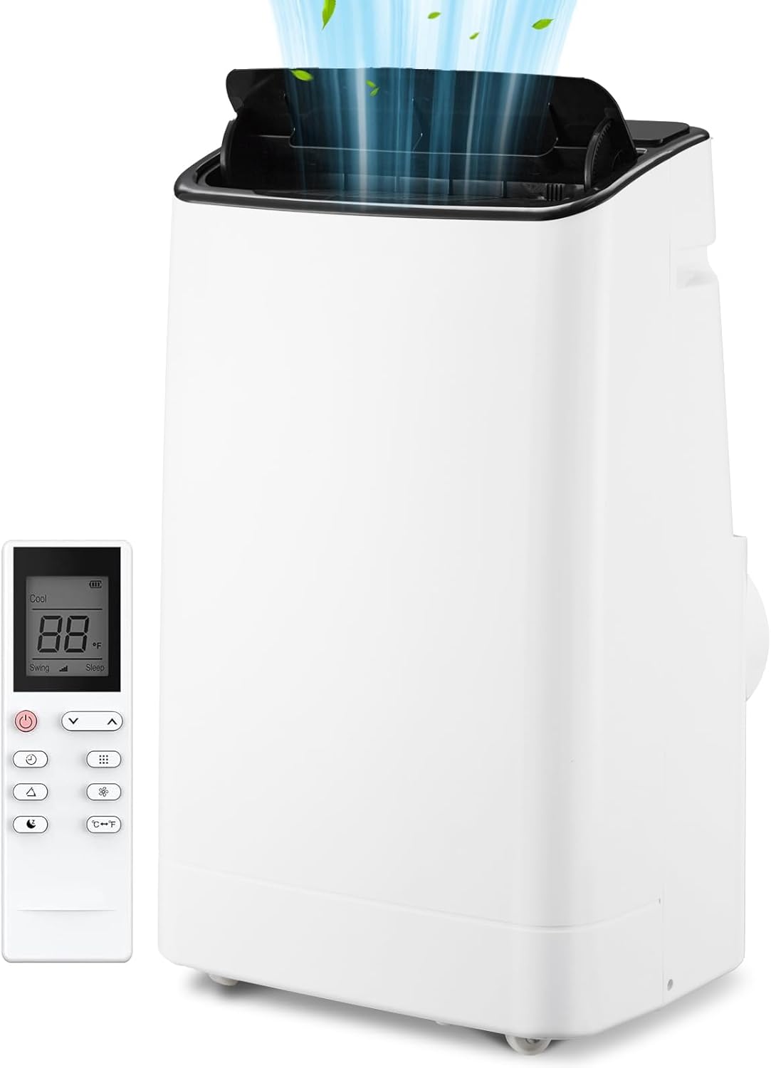 Zstar 14000BTU Portable Air Conditioner, Portable AC Unit for Room up to 750 Sq. Ft. Space, Portable AC w/Remote Control, 3-In-1 Cool, Fan, Dehumidify Modes, Portable AC Unit for Indoor Room Office