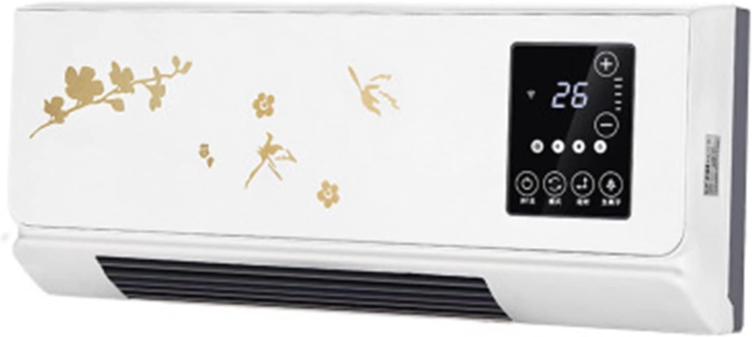 Space Heater 2000W Wall Mounted Air Cooler Conditioner Heater Fan Heating Cooling Room Bathroom Waterproof Remote Timing Air Conditioning Fan Electric Heaters (Color : Gold, Size : 2000W)