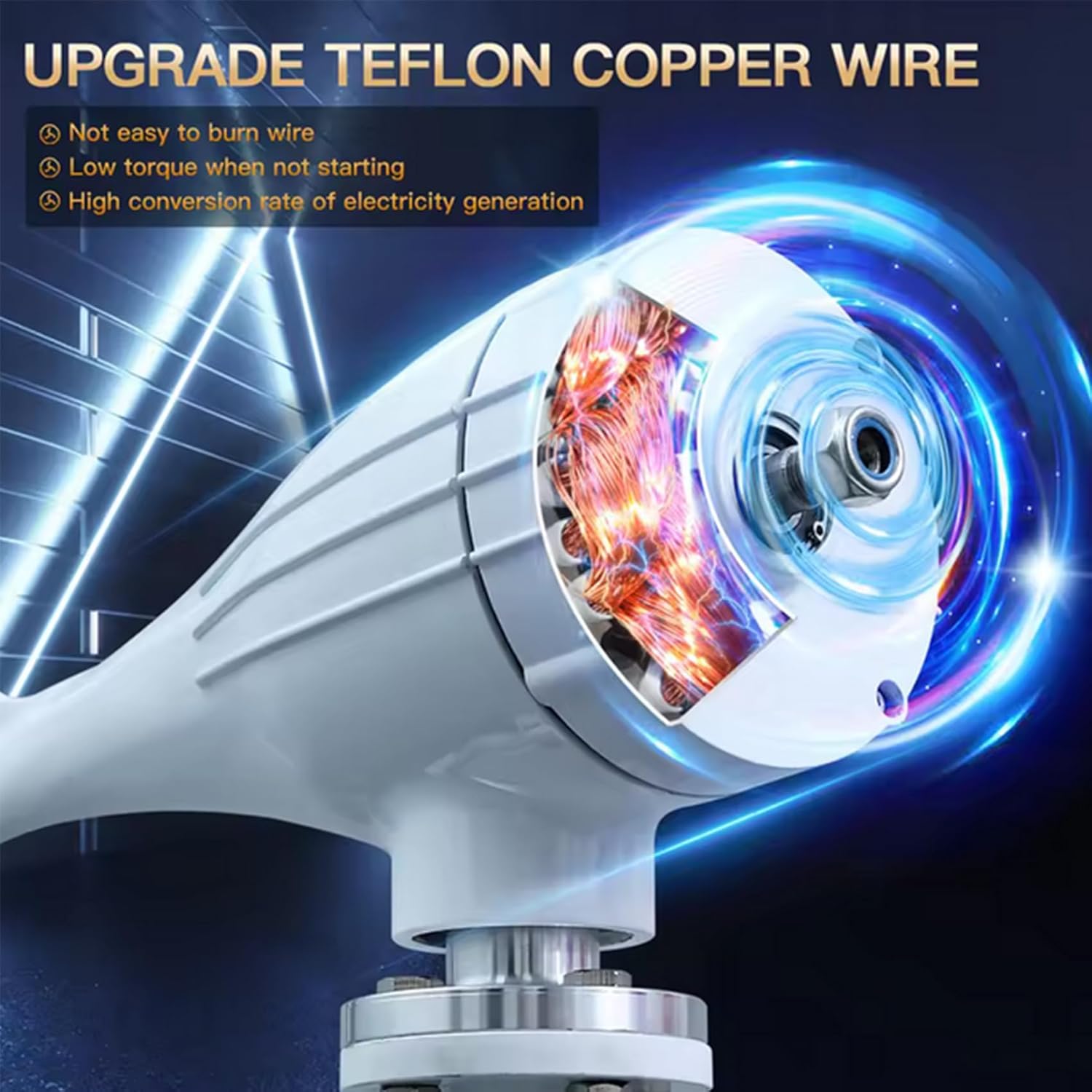 48v, 5 Blade Professional Wind Turbines 12V 24V 48V 220V Small Windmill Generator 100W-800W Industrial Solar and Wind Power Parts and Accessories (12V)