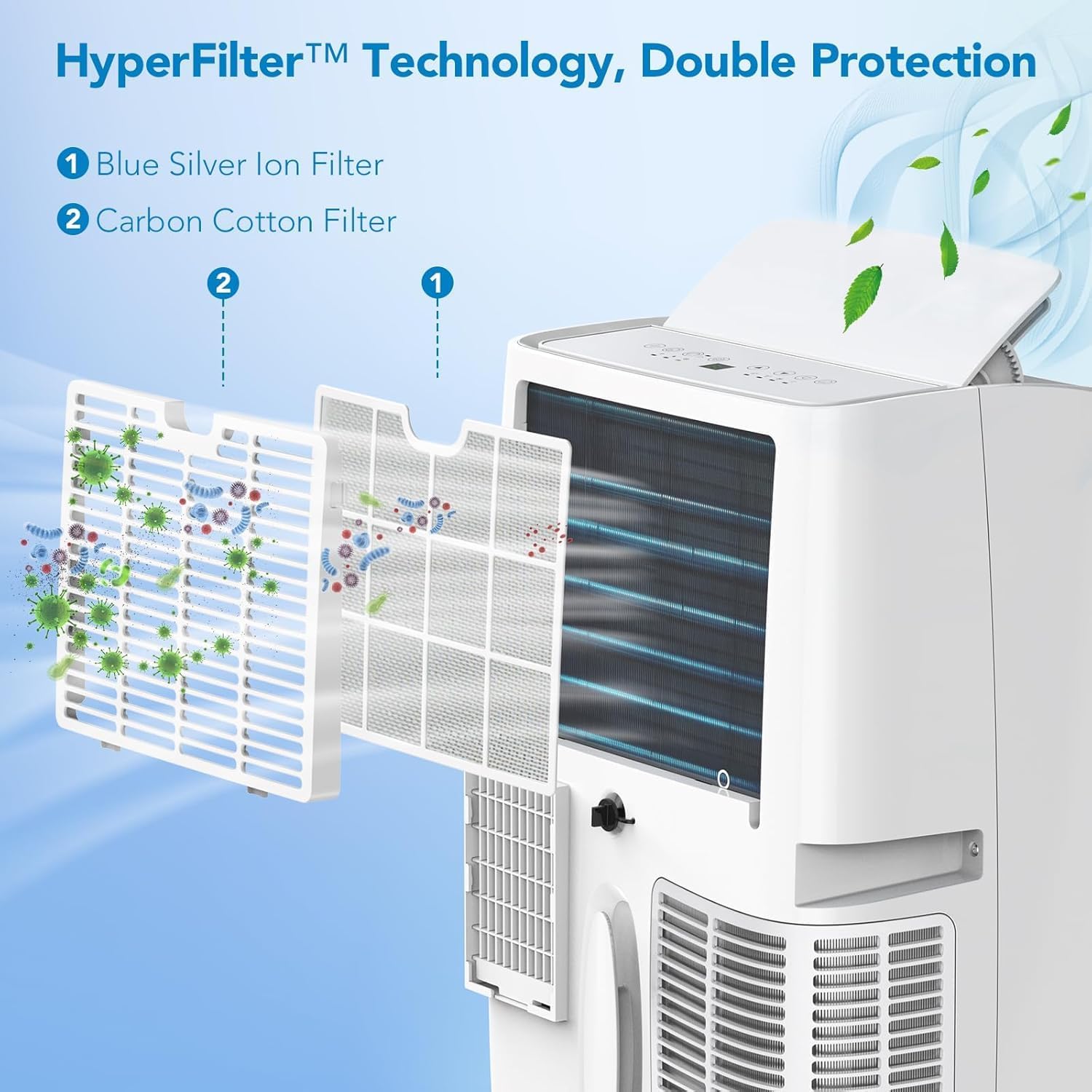 14,000 BTU Portable Air Conditioner,with 3-in-1 Cooling Cools up to 750 Sq. Ft, Fan & Dehumidifier, Casters & Window Installation Kit Included