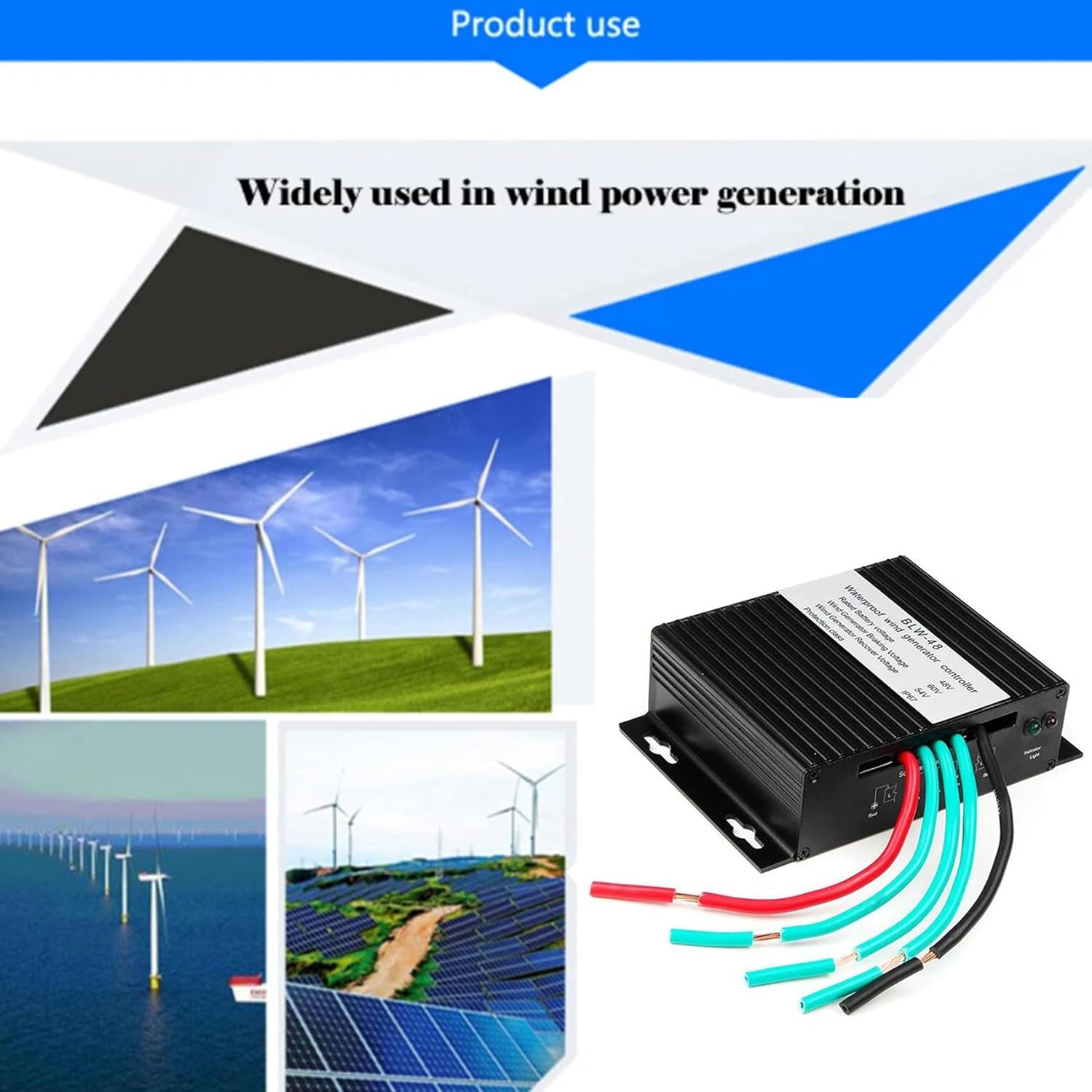 24V, 24V 10A-40A Small Charging Regulator Automatic 12V/24V/48V Voltage Adjustment for Wind Windmill Turbine (1500W)