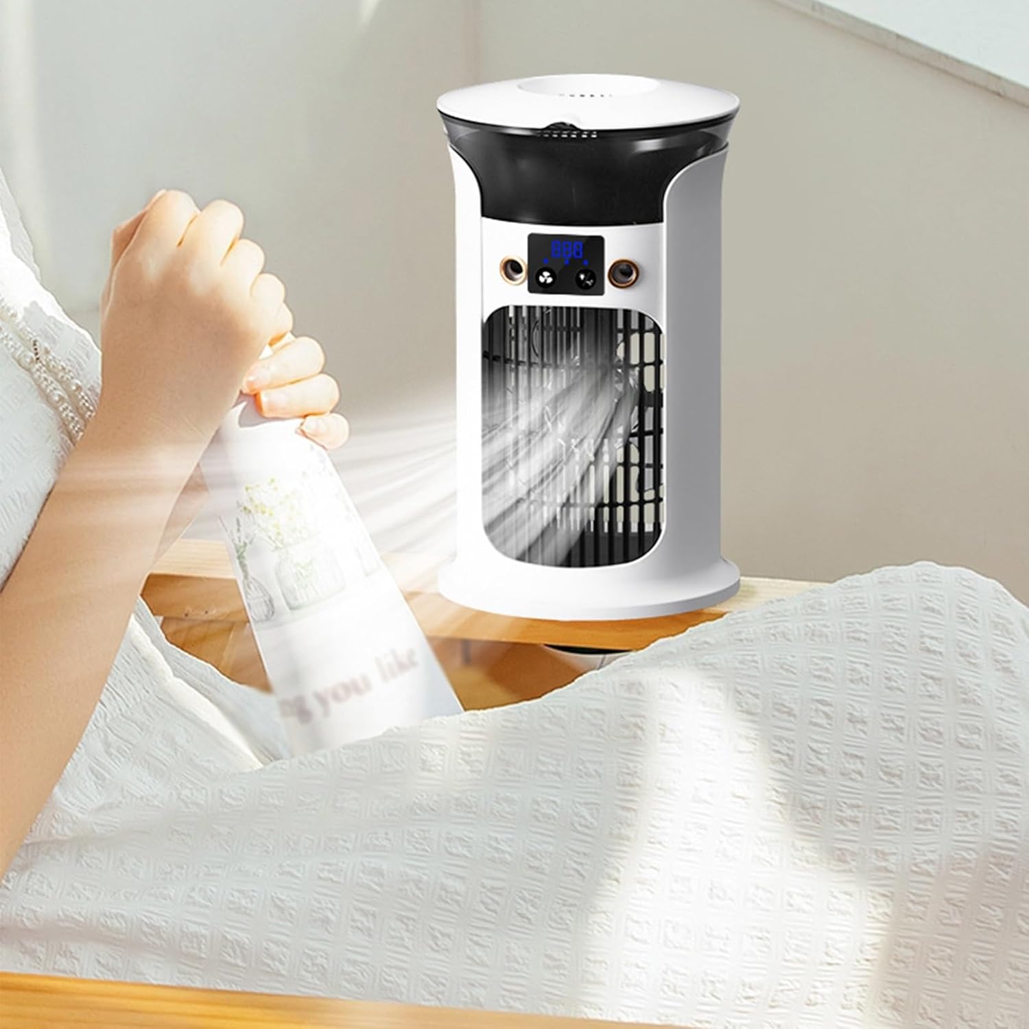 Portable Air Conditioners, Portable AC Unit With Remote Control, Powerful 3 Speeds Evaporative Air Cooler Personal Mini Air Conditioner Portable For Room Office Bedroom(A)