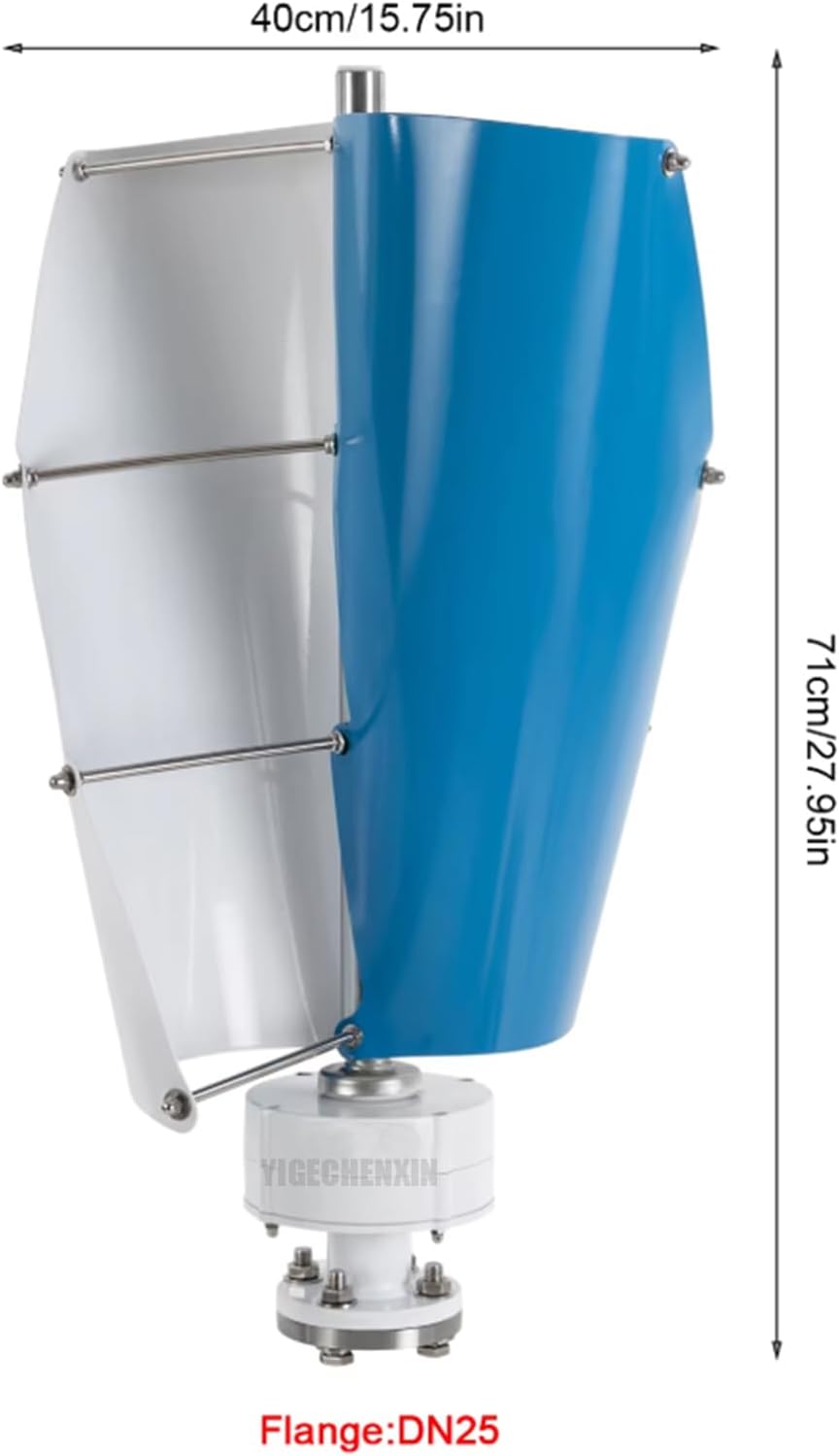 Wind Turbine, 800W 2 Blade Spiral Vertical Wind Turbine Generator Windmill Kit, 12V 24V 48V with Controller Suitable for Courtyard/Road Lighting