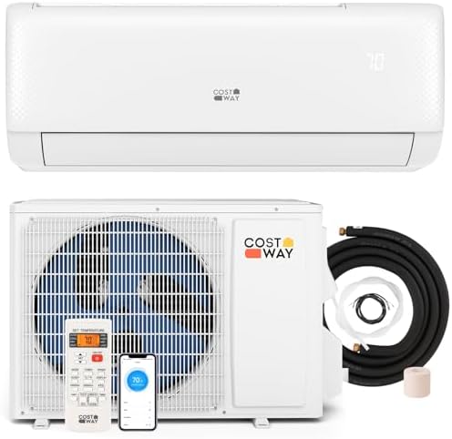 COSTWAY 12000 BTU Mini Split Air Conditioner, with Heat Pump, 22 SEER2 115V Inverter, 24H Timer, Auto Clean, Remote Control for Rooms up to 750 Sq.Ft (Airtural Series)