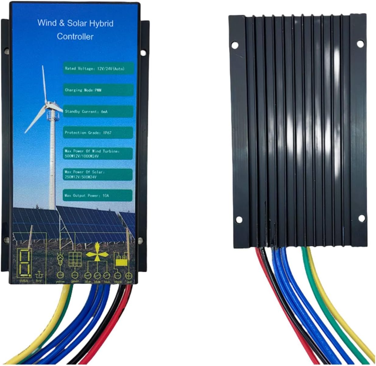 12V/24V Auto Match Mini Wind Generator Controller,MPPT Wind Turbine Charge Controller Automatic IP67 Wind Power Regulator Suitable for 400W Wind Turbine System,12V