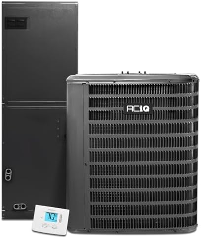 1HVAC 2 Ton 15.2 SEER2 Central Heat Pump Split System with Free Thermostat and 5K Backup Heat Kit - R32 Single Stage (AC/Heating System) | 24000 BTU