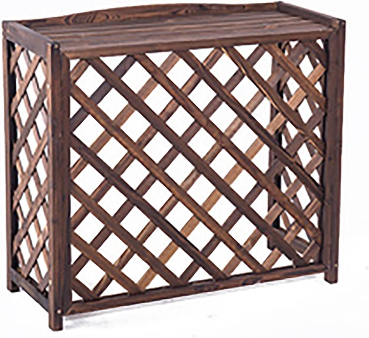 Ac Covers Decorative Ac Unit Cover Wood Air Conditioner Covers for Outside with Top Cover, Plant Stand Brown A