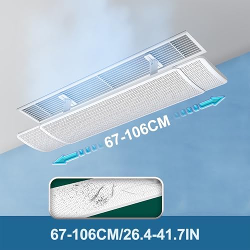 Adjustable Air Conditioner Deflector for Central AC - Universal Vent Cover with 3000 Dense Holes, Anti-Direct Blow Design