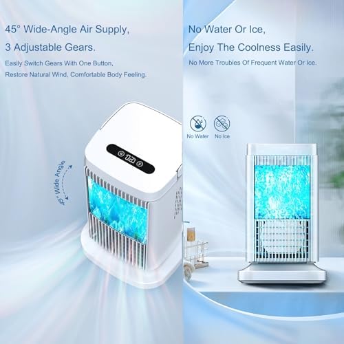 Portable Air Conditioners, Air Cooler for Room - Powerful, Quiet, Lightweight and Portable Space Cooler for Bedroom, Office, Living Room & More