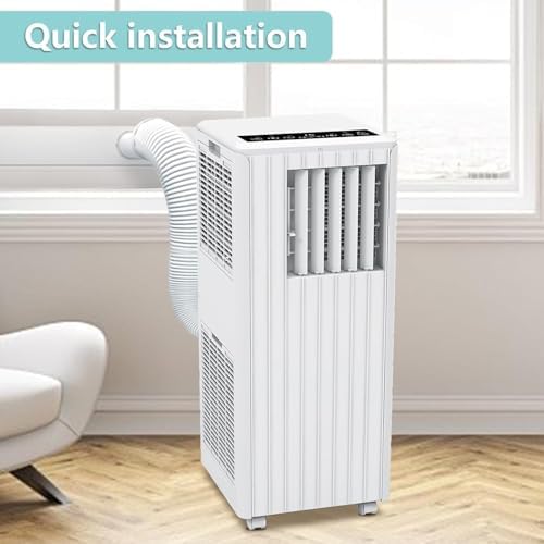 8000 BTU Portable Air Conditioner, Portable AC Unit with Fan & Dehumidifier, Air Conditioner Portable for Rooms Up to 350 Sq Ft, Remote Control, 24H Timer for Bedroom, Office, Apartment, White