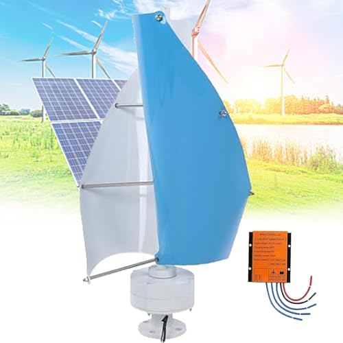 16000W Wind Turbine Generator Kit, Vertical Axis Windmill, 3 Phase Permanent Magnet Power Generator for 12V, 24V, 48V Systems - Eco-Friendly Blue Wind Power Solution
