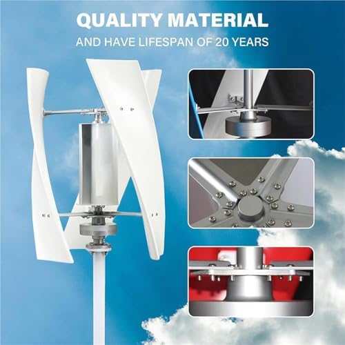 10000W/12000W Quiet Maglev Vertical Wind Turbine Generator Kit with MPPT Controller for Home, RV, Marine - 12V/24V/48V/220V Power Solution (10000W, 48V)