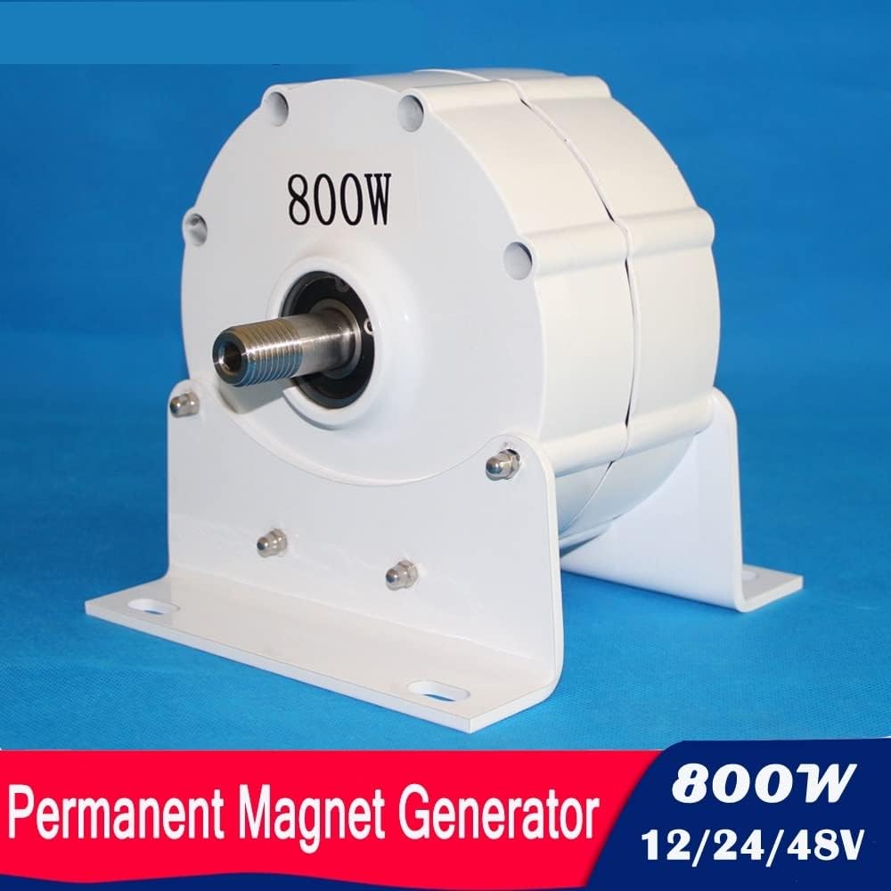 Wind Turbine, 800W 1000W 12V 24V 48V Permanent Magnet Generator 600rpm Gearless 3 Phase Synchronous Alternator Dynamo Water Wind Turbine(with Base,24V_500W)