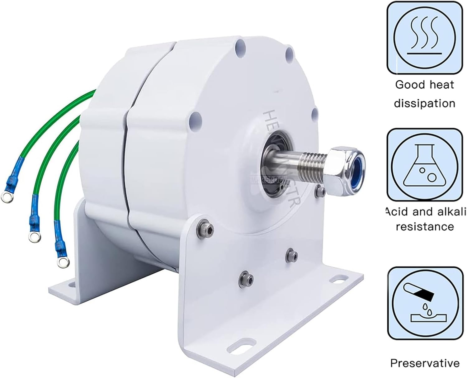 24v, 12000W Wind Turbine Generator,12V/24V/48V/220V 600 RPM AC DC Power Magnetic Dynamo Water Turbine Hydro Alternator Suitable for Wind/Hydro Power(with Base)