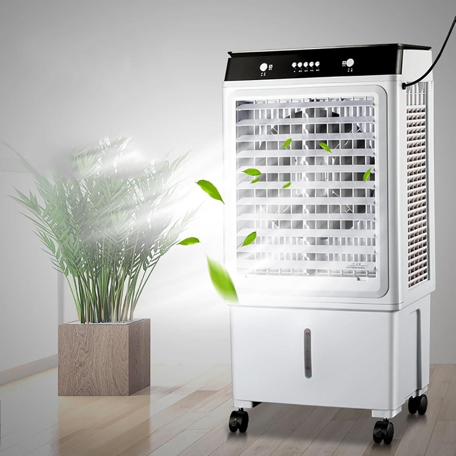 Evaporative Air Cooler, Personal Swamp Cooler with 38L Large Water Tank, 3 Speeds, Fast Cooling, Portable Air Conditioner for Room