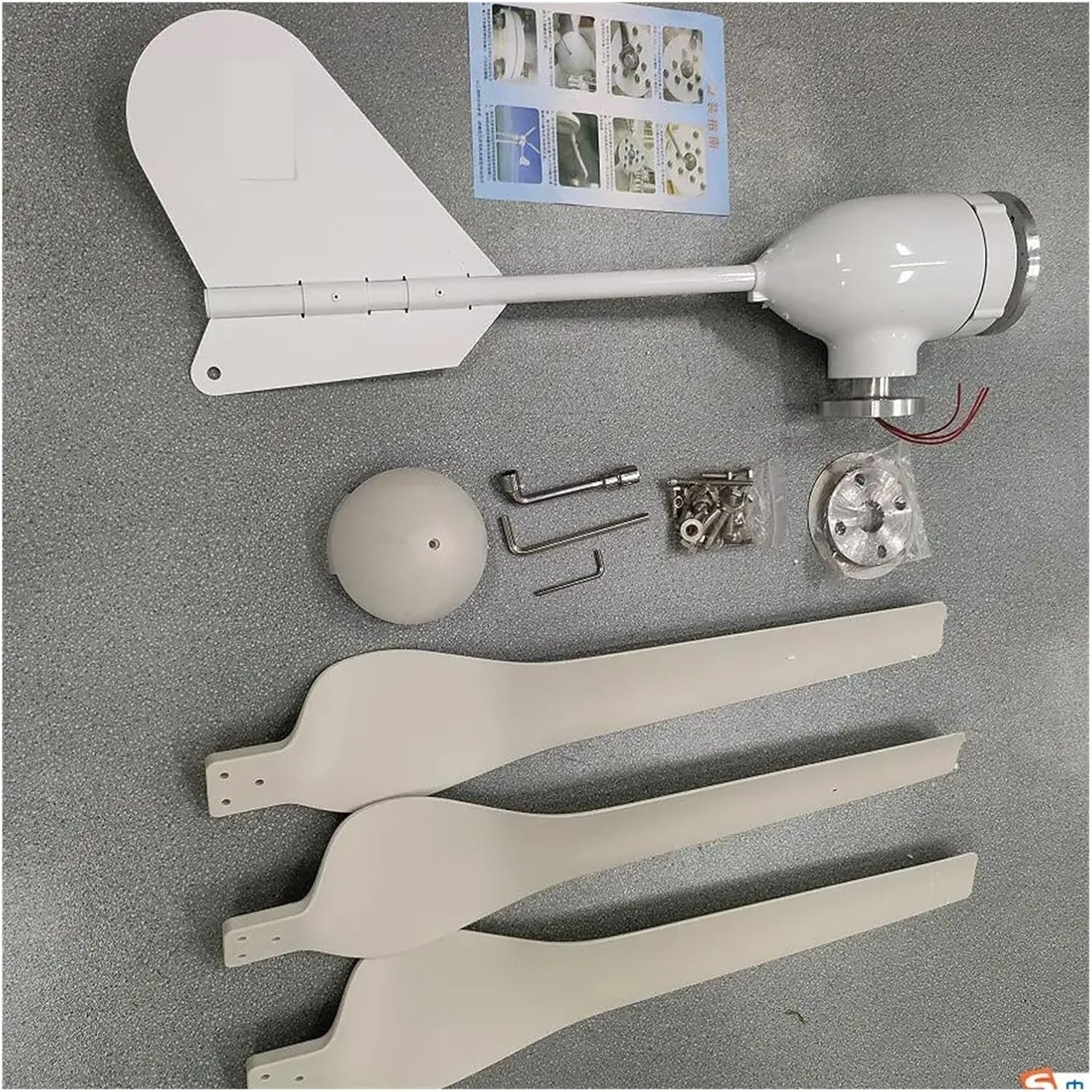 Wind Turbines, 1500W 12V 24V 48V 3 Blades Horizontal Wind Turbine nerator Windmill High Efficiency(48V)