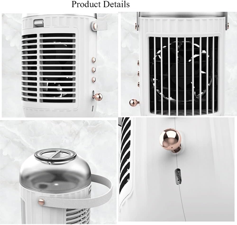 Portable Air Cooler, USB Personal Air Conditioner Fan Small Desktop Cooling Fan with 3 Speeds Humidifier Cooler for Home Room Office (Color : A)