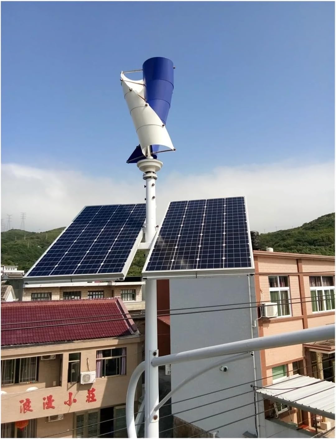 3000W Wind Vertical Turbine Generator Alternative Windmill 24V 48V MPPT Hybrid Controller for Home Use System Industrial Energy(with Controller,24V)