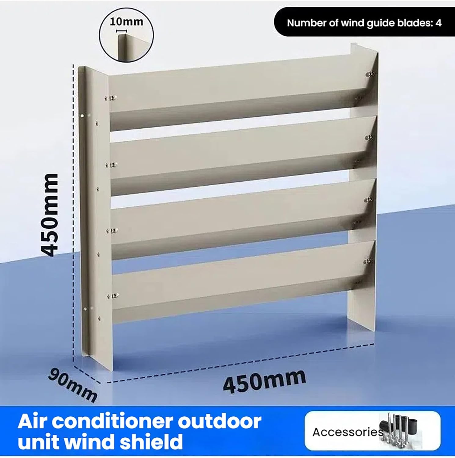Air Deflector Grilles, Metal iron Baffle Guide Cover, Outdoor Ac Unit Cover Air Conditioner Deflector, Metal Iron Shutter Deflector