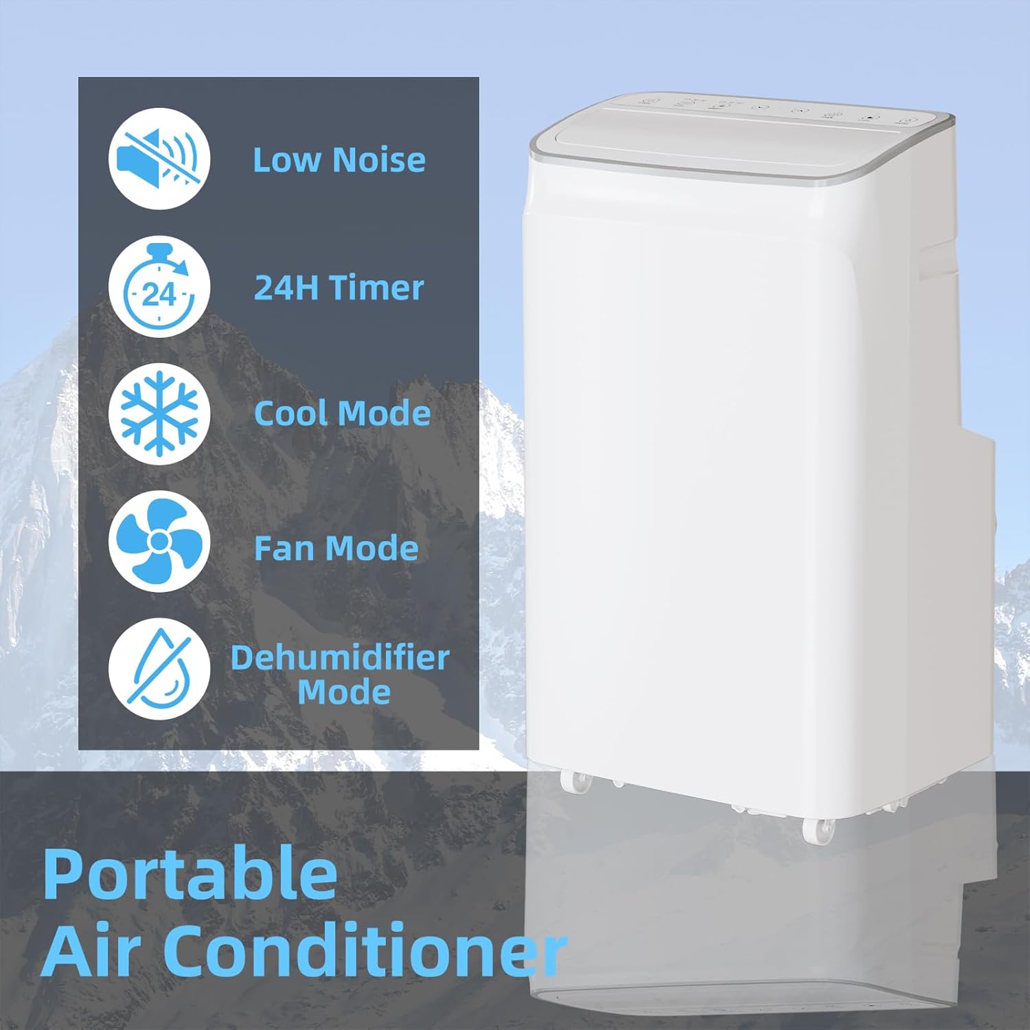 12000 BTU Portable Air Conditioners Cools Up to 550 Sq.Ft, 3-In-1 Portable AC Unit With Dehumidifier, Fan, Cooling Mode & Window Kit, Room Air Conditioner Portable for Bedroom, Living Room, Office