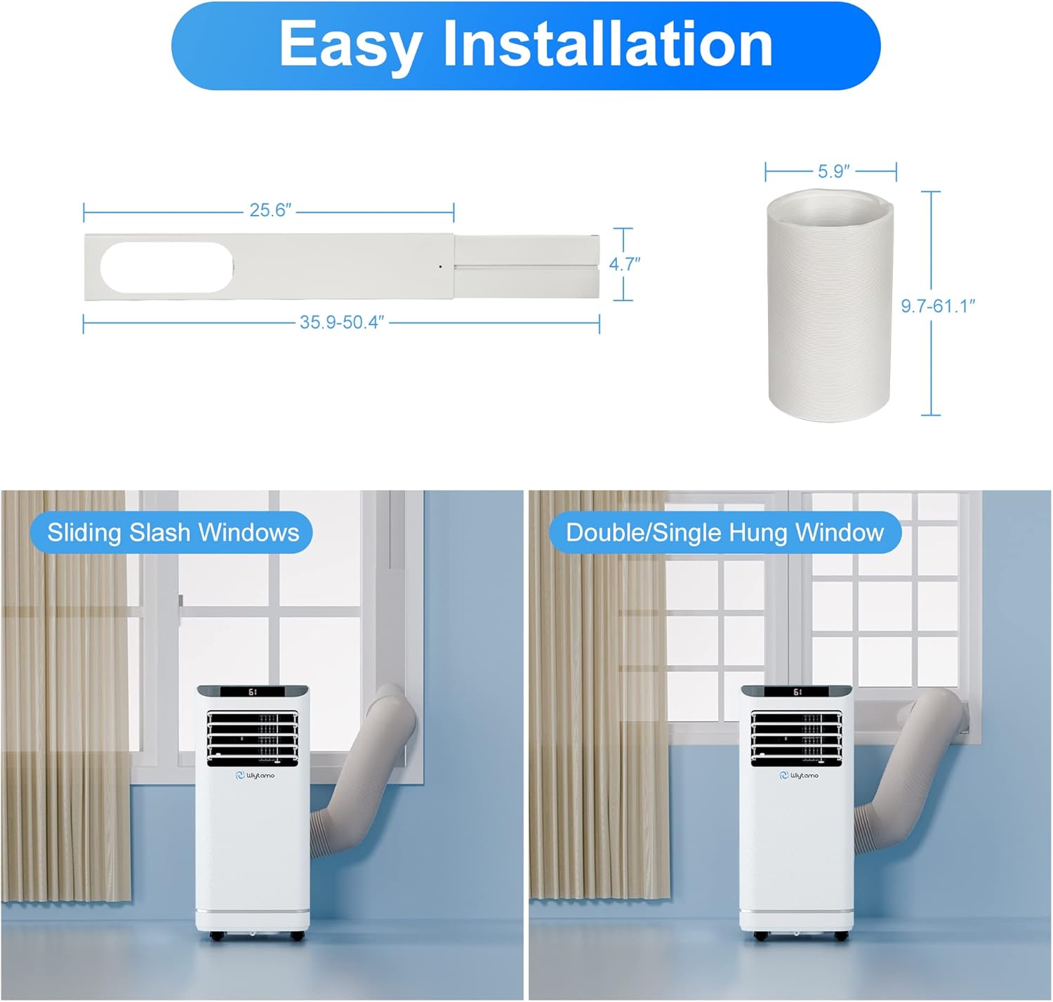 10,000 BTU Portable Air Conditioners for Room Up to 450 Sq.Ft, 4-in-1 Portable AC Unit, Heater, Dehumidifier & Fan with Remote Control, Self Evaporation System, LED Display