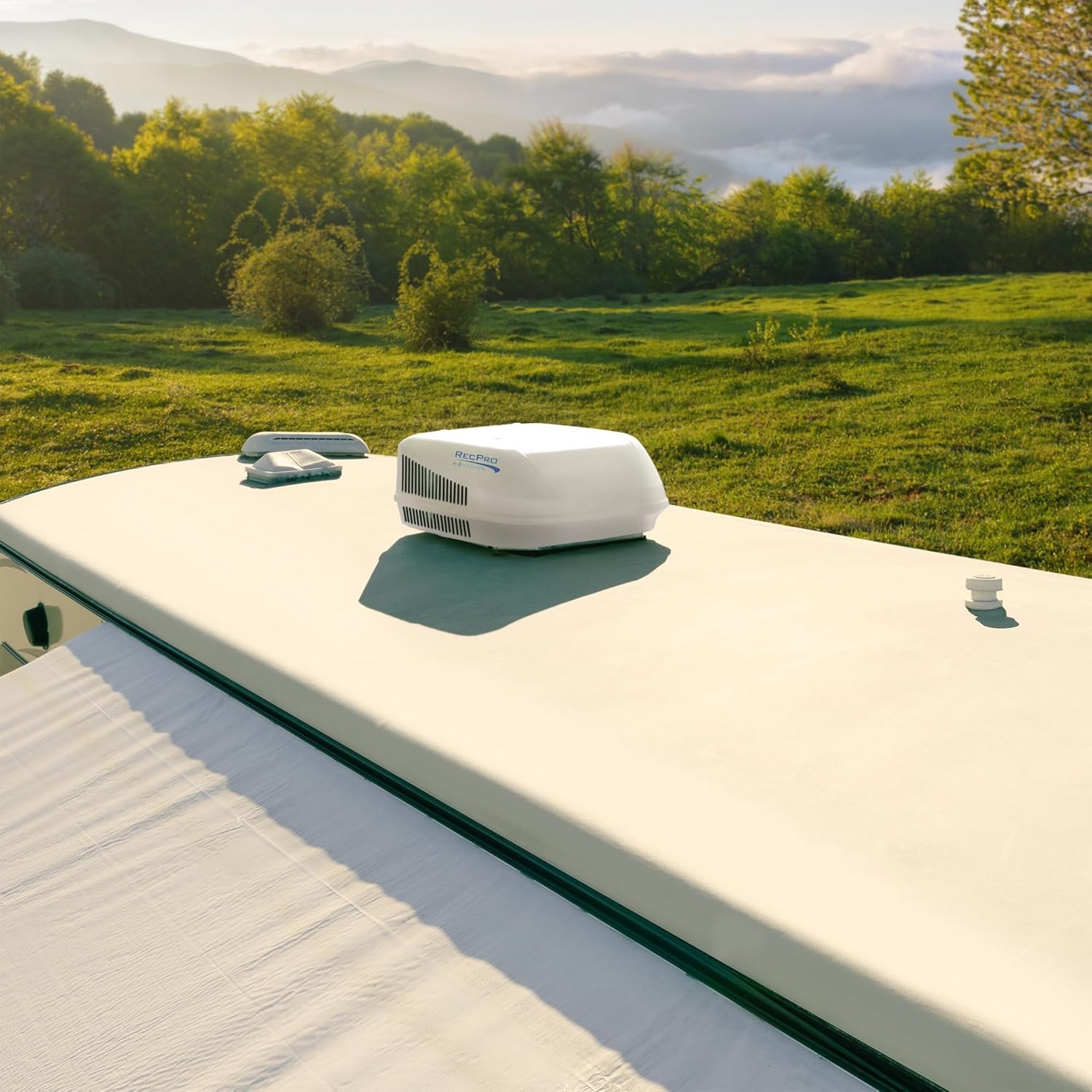 RecPro RV Air Conditioner 15K Ducted or Non-Ducted | Quiet AC | 110-120V | Heat Pump and Cooling | Easy Install | All-in-One Unit | For Camper, Fifth Wheel, Food Trucks (Ducted, White)