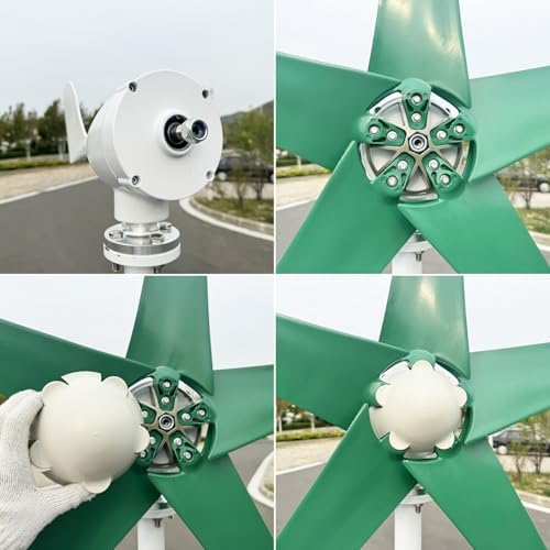 800W-1200W Wind Turbine Generator Kit - 12V/24V/48V with MPPT Controller, 5 Efficient Green Blades, 2.5m/s Start Speed, Pure Copper Core for Boats and Homes, 1000W Power Output