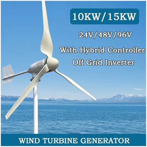 10KW Wind Turbine Generator Kit - Efficient Home Energy System, 12V/24V/48V/96V Output, Industrial Hybrid Control, Renewable Power Solution for Off-Grid Living