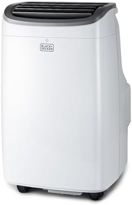 BLACK+DECKER Portable Air Conditioner, 8,000 BTU (3,950 BTU SACC) for Rooms up to 400 Sq. Ft., Portable AC with Follow Me Remote Control and Window Kit, BPACT08WT, White