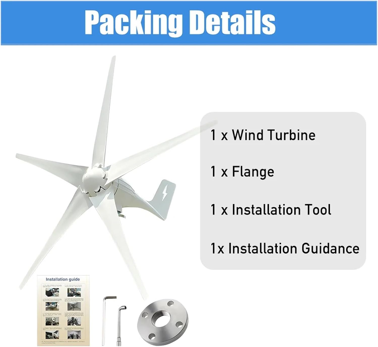 3000W Wind Turbine Generator Windmill Camping Home Appliance Electric Power Generator 24V 48V with MPPT Controller Industrial Energy(with Hybrid Charger,24V)