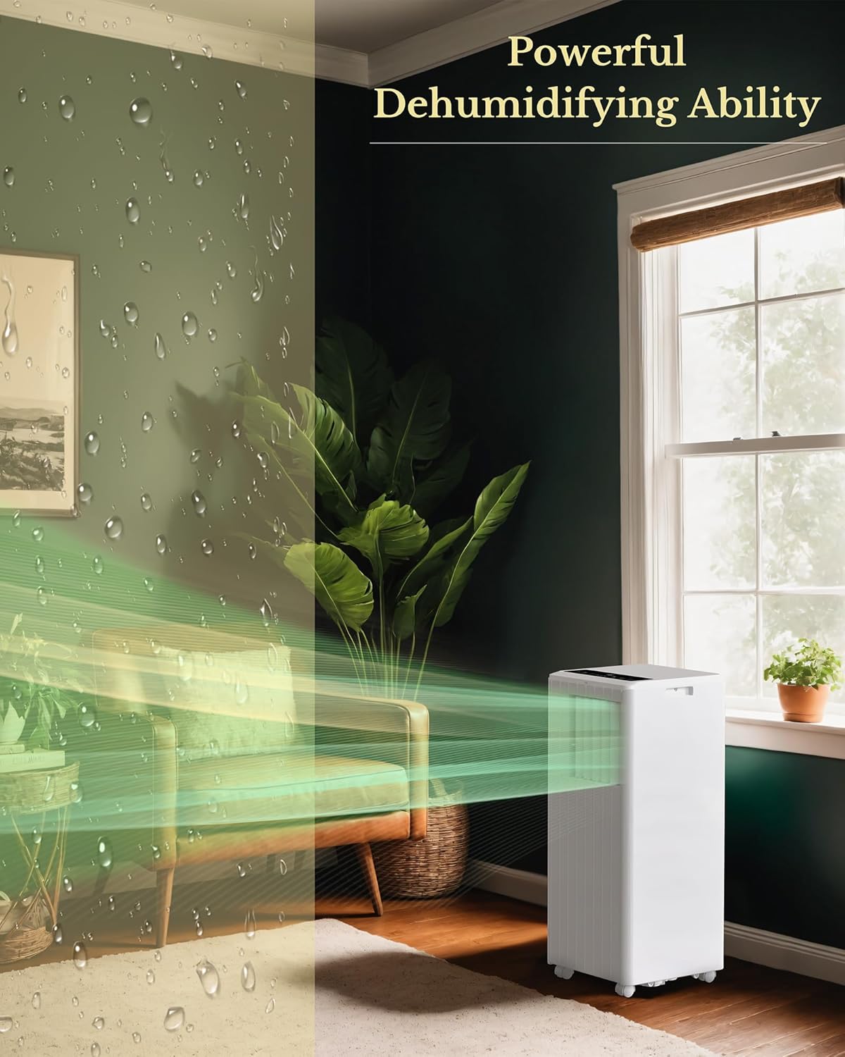 Portable Air Conditioners with Remote Control 8000 BTU,3-in-1 Free Standing Cooling AC Unit with Fan & Dehumidifier,for Room up to 350 Sq.Ft,Sleep Mode,3 Speed,JHS,White