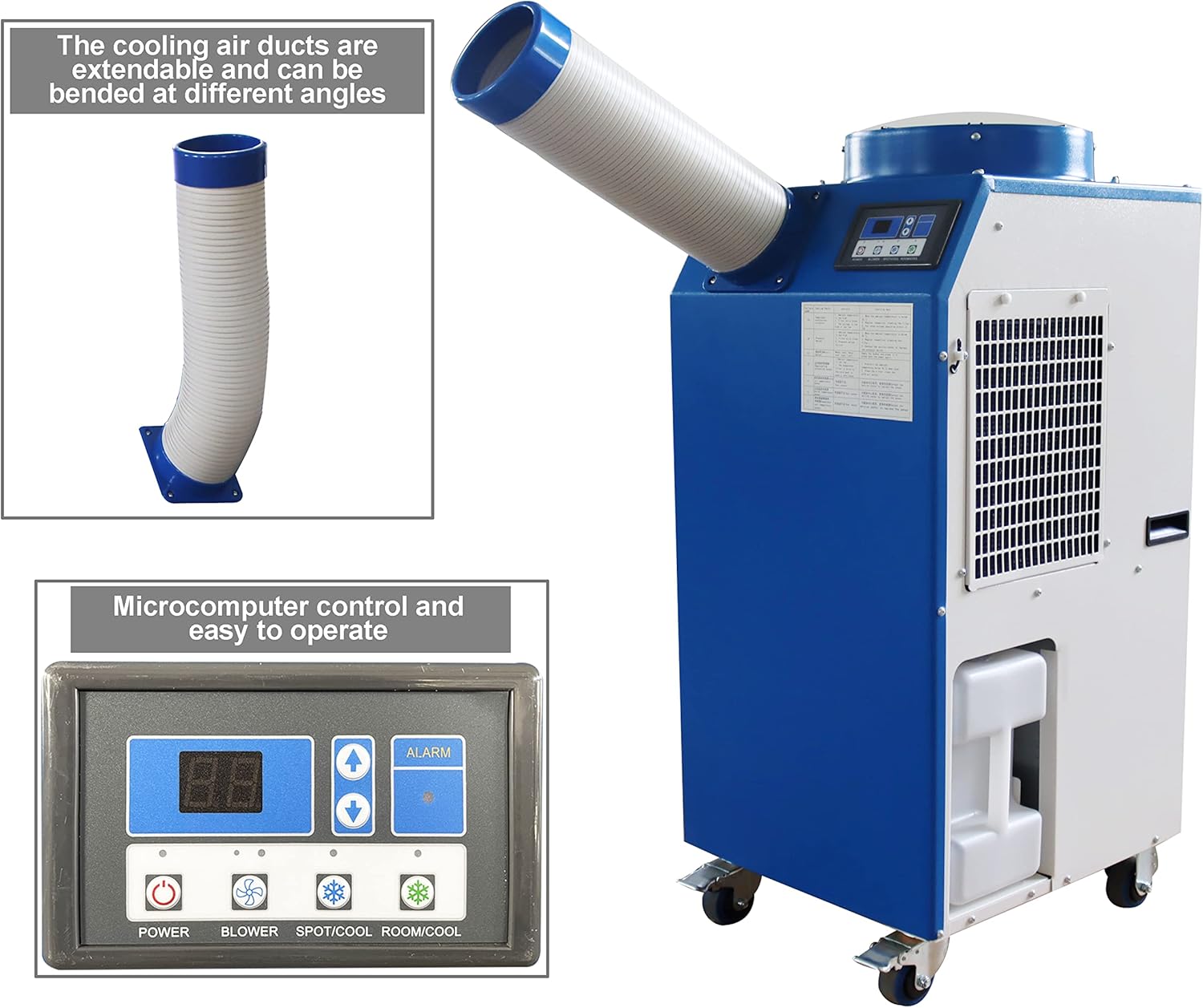 Industrial Spot Cooler Air Conditioner Commercial Mobile Outdoor Cooling Aircon 220V Single Column 480m³/h