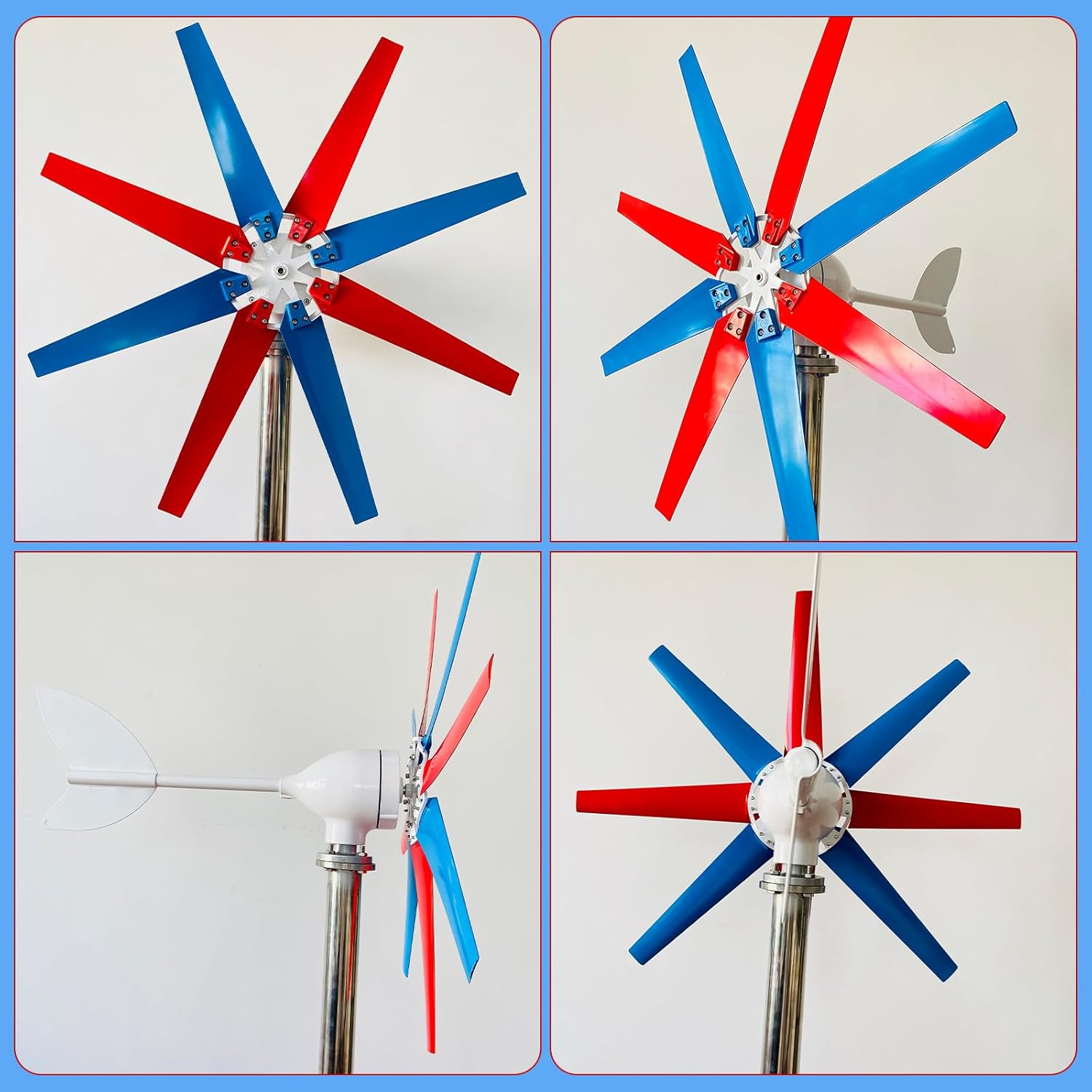 Professional Wind Turbines & Generator Kit, 200/300/400W 12/24/48V, 8-Blade, Vertical-Compatible, electromagnetic for Home, RV, Camping, and Off-Grid Applications 400W