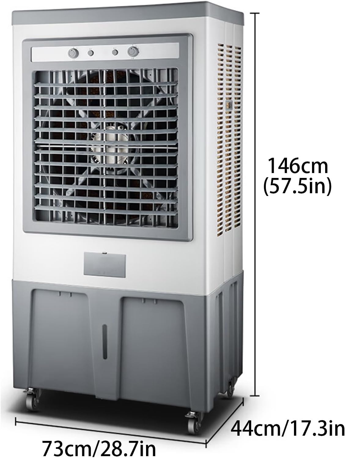 Evaporative Air Cooler, Swamp Cooler Air Conditioner with 6 Ice Packs, 3-Speed Portable Air Conditioner for Factory Room(73 * 44 * 146cm)