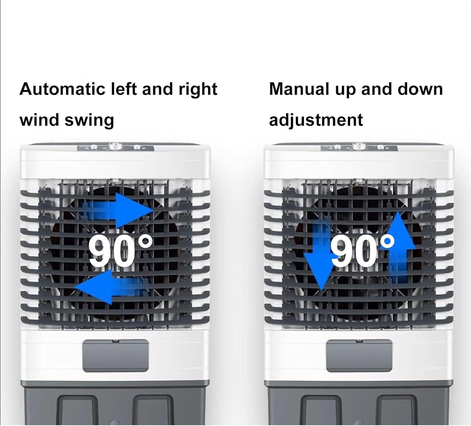 Portable Swamp Coolers, Evaporative Air Cooler, 90° Swing, 62L Large Capacity Water Tank, 3 Wind Speeds, Portable Air Conditioners Air Cooler for Outdoor Indoor Use