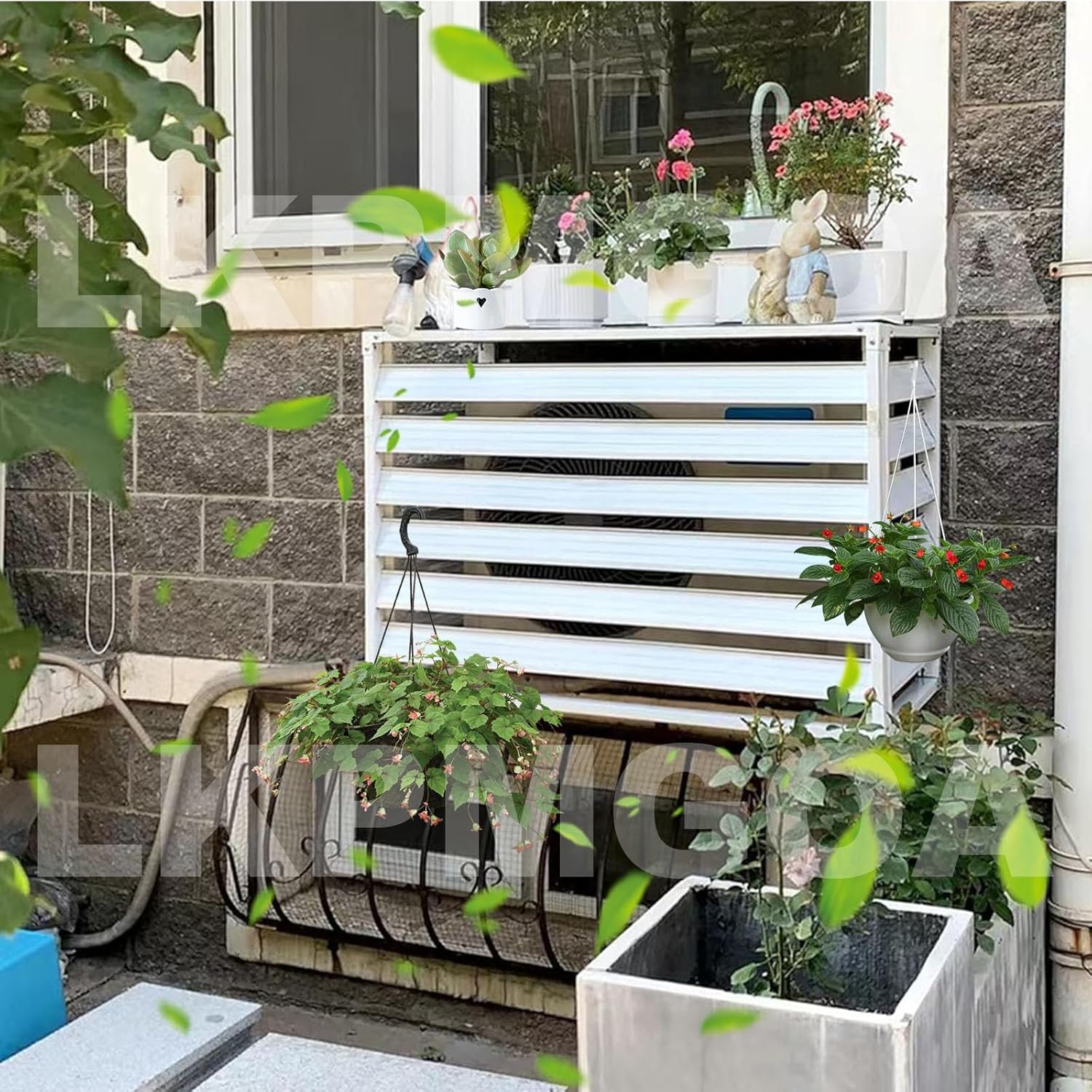 All Weather Air Conditioning Cover, Air Conditioning Cover Protection Against Rain and Sun Protection, Garden Tidying, Theft proof(Brown,110cm)